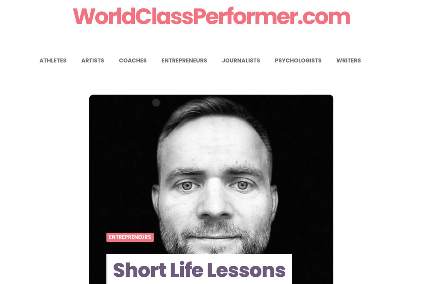 Short Life Lessons on WorldClassPerformer
